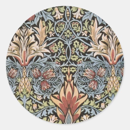 Sticker Rond Design Snakeshead par William Morris (Devant)