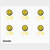 Sticker Rond Design souriant (Feuille)