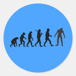 Sticker Rond Design T-shirt Zombie Evolution