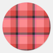 Sticker Rond Design Tartan (Devant)