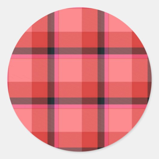 Sticker Rond Design Tartan (Devant)