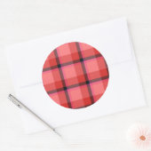 Sticker Rond Design Tartan (Enveloppe)