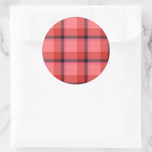 Sticker Rond Design Tartan (Sac)