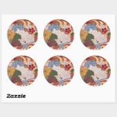 Sticker Rond Design traditionnel japonais (Feuille)