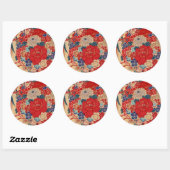 Sticker Rond Design traditionnel japonais (Feuille)