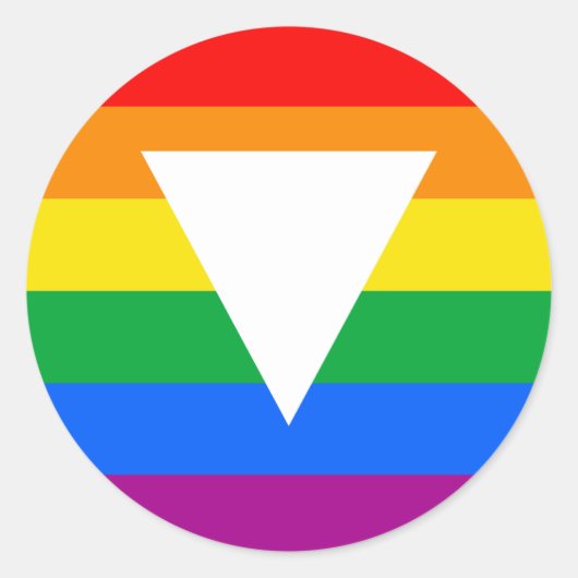 Sticker Rond Design triangle gay pride (Devant)