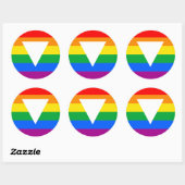 Sticker Rond Design triangle gay pride (Feuille)