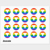 Sticker Rond Design triangle gay pride (Feuille)
