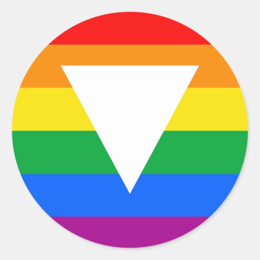 Sticker Rond Design triangle gay pride (Devant)