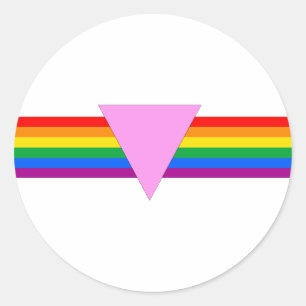 Sticker Rond Design triangle gay pride