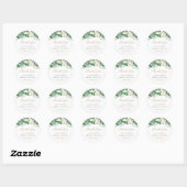 Sticker Rond Design Tropical Foliage Wedding shower Favoriser (Feuille)