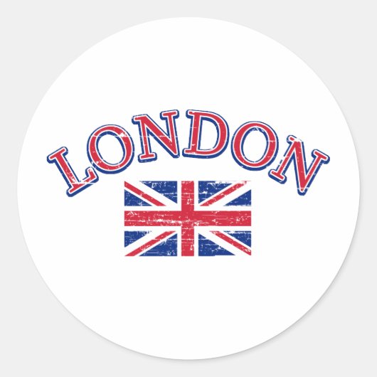 Sticker Rond Design Union Jack de Londres (Devant)