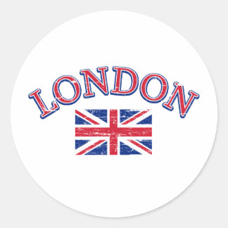 Sticker Rond Design Union Jack de Londres