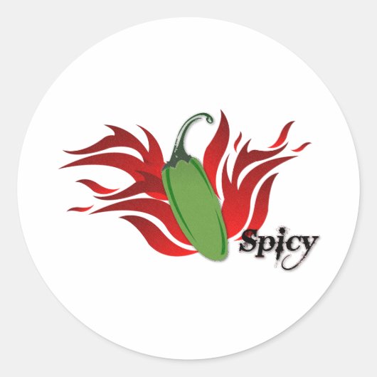 Sticker Rond Design vert de Chili Pepper (Devant)