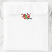 Sticker Rond Design vert de Chili Pepper (Sac)