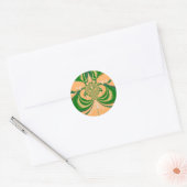 Sticker Rond Design vert jaune. (Enveloppe)