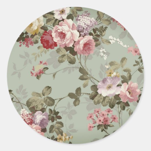 Sticker Rond Design vintage vert olive Dusty (Devant)