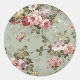 Sticker Rond Design vintage vert olive Dusty