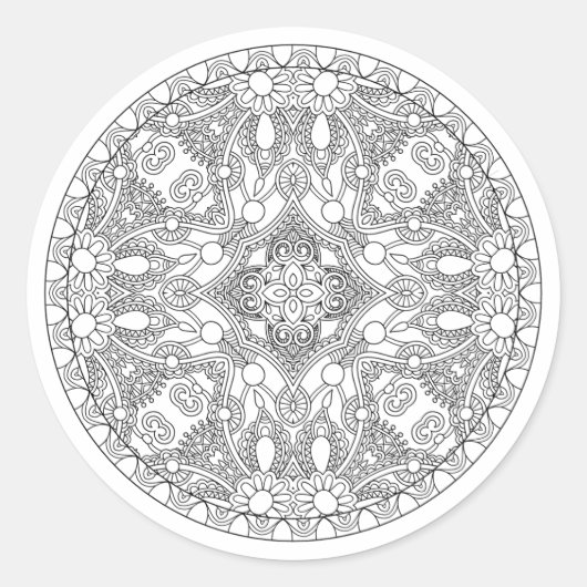 Sticker Rond Design Zendala (Devant)
