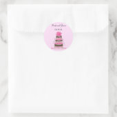 Sticker Rond Designer Mariage Cake Enregistrer la date (Sac)