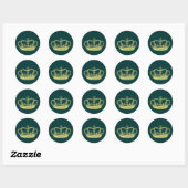 Sticker Rond Designs de la Couronne (Feuille)