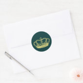 Sticker Rond Designs de la Couronne (Enveloppe)