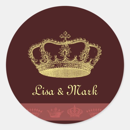 Sticker Rond Designs de la Couronne (Devant)