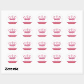 Sticker Rond Designs de la Couronne - rose (Feuille)