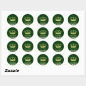 Sticker Rond Designs de la Couronne - Vert (Feuille)