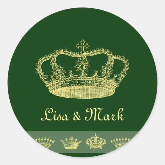 Sticker Rond Designs de la Couronne - Vert (Devant)