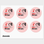 Sticker Rond Désolé Girls I'm Gay (Feuille)