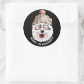 Sticker Rond DÉSOLÉ I'M INDOGNITO (Japanese Spitz) drôle chien (Sac)