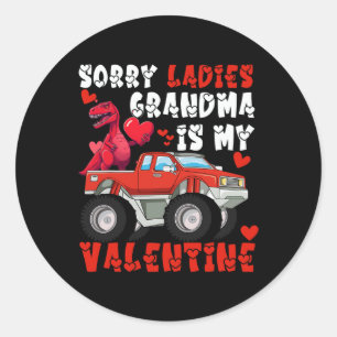 Sticker Rond Désolé Mesdames Mamie Est Mon Jour De La Saint Val