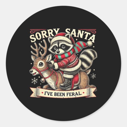 Sticker Rond Désolé Père Noël J'ai été férié Noël Recc (Devant)