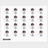 Sticker Rond Désolé Sad Cute Anime Boy (Feuille)