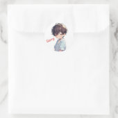 Sticker Rond Désolé Sad Cute Anime Boy (Sac)