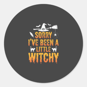 Sticker Rond Désolée, j'ai été un peu sorcière Halloween