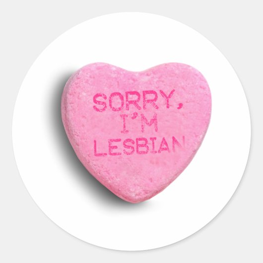 Sticker Rond Désolée, je suis lesbienne (Devant)