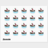 Sticker Rond Dessert de trifle au chocolat (Feuille)
