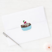 Sticker Rond Dessert de trifle au chocolat (Enveloppe)