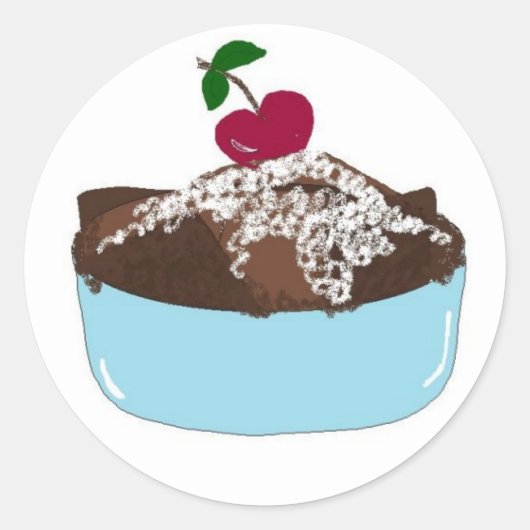Sticker Rond Dessert de Trifle de Chocolat (Devant)