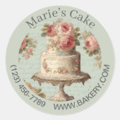 Sticker Rond Dessert Moderne Baker Cake Caterer Cupcake Boulang (Devant)