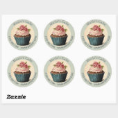 Sticker Rond Dessert Moderne Baker Cake Caterer Cupcake Boulang (Feuille)