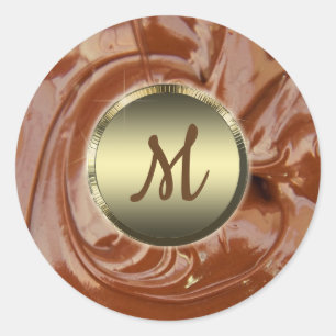 Sticker Rond dessert tourbillon de cacao au chocolat fondu