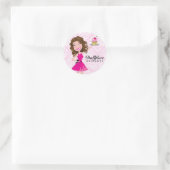 Sticker Rond Desserts 311 Dollface Brownie Pink Damask (Sac)