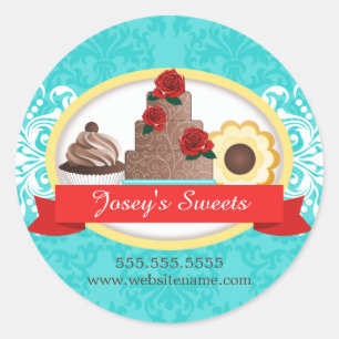 Sticker Rond Desserts personnalisés Boucherie Couvercles