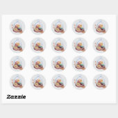 Sticker Rond Desserts Sous Dôme De Verre (Feuille)