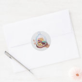 Sticker Rond Desserts Sous Dôme De Verre (Enveloppe)