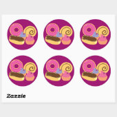 Sticker Rond Desserts tellement doux (Feuille)