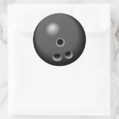 Sticker Rond Dessin à bille de Bowling gris (Sac)